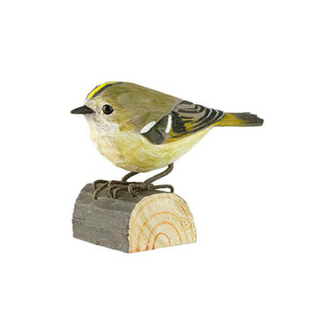 Carved Wooden Goldcrest  Decobird By Wildlife Garden