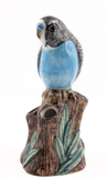 Blue Budgerigar Bud Vase By Quail Ceramics