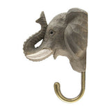 Hand Carved Elephant With Hook By Wildlife Garden
