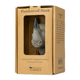 Hand Carved Wooden Rhino With Hook By Wildlife Garden