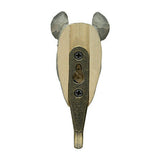 Hand Carved Wooden Rhino With Hook By Wildlife Garden
